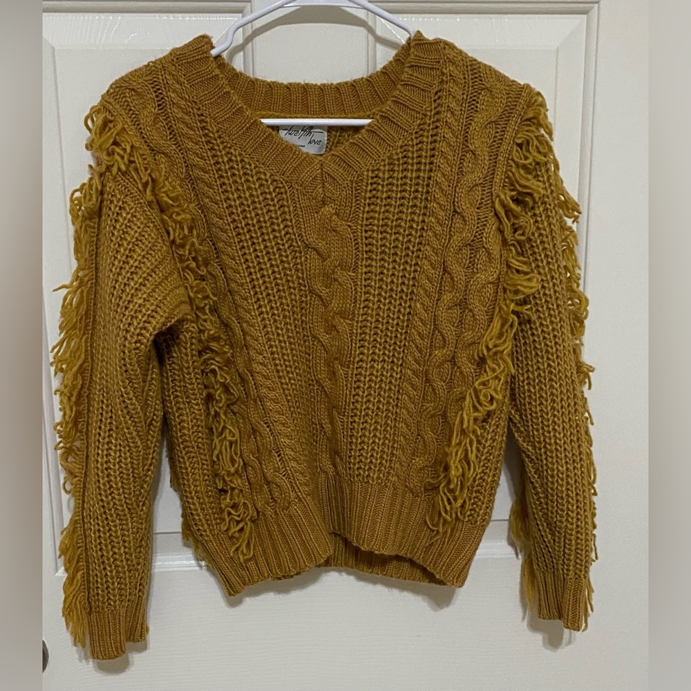 Bronze Brown Fringe Sweater